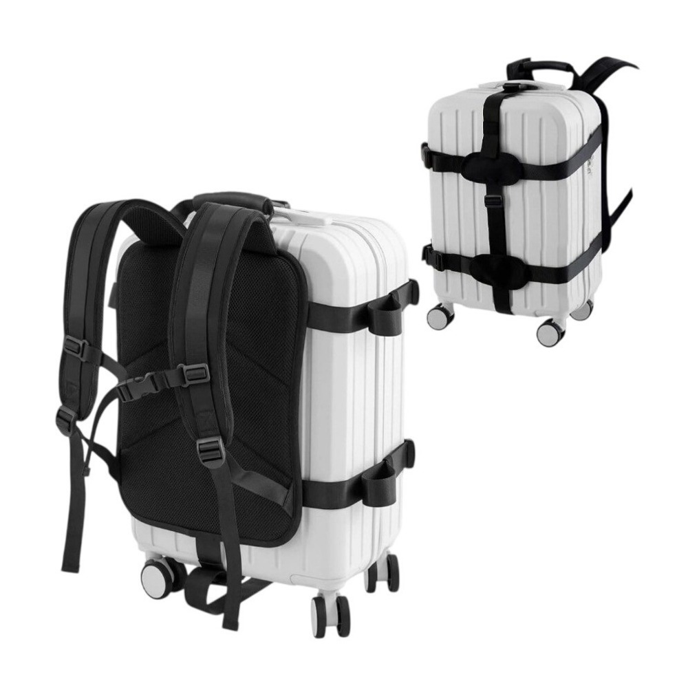 Backpack Conversion Straps for Luggage Black Adjustable with Padded Mesh Straps